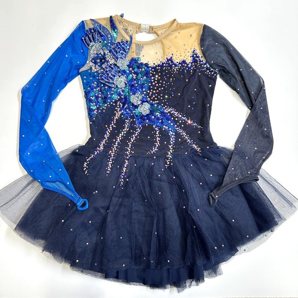 New Figure Skating Dress Size Girl 12 (7~10T) with Hair Scrunchies (125~135cm) - Picture 4 of 11